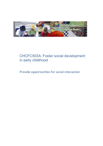 Identify and monitor children`s social skills and development
