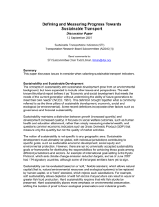 Defining and Measuring Progress towards a Sustainable Transport