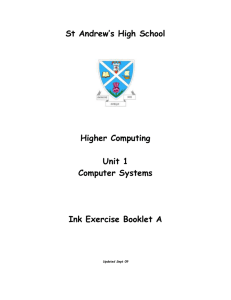 Higher Computing - St Andrew`s High School