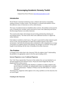 Encouraging Academic Honesty Toolkit