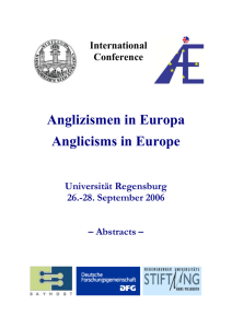 Anglicisms in Europe - Universität Regensburg