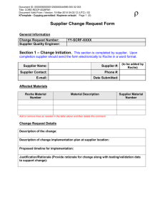 Supplier Change Request Form
