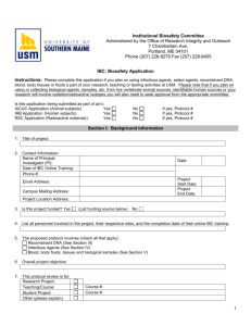 IBC Initial Application Form - University of Southern Maine