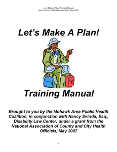 Let`s Make a Plan Training Manual