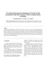 Two dimensional numerical simulation of low frequency noise