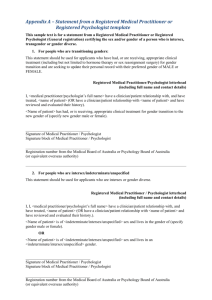 Appendix A – Statement from a Registered Medical Practitioner or