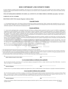 IEEE COPYRIGHT TRANSFER & PUBLICATION RIGHTS GRM