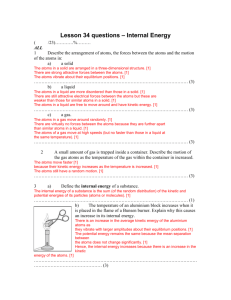 Lesson 34 questions – Internal Energy - science