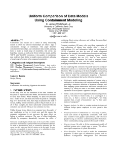 Uniform Comparison of Data Models Using Containment Modeling