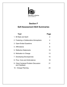 Section F: Self-Assessment Skill Summaries