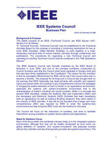 Business Plan - IEEE Systems Council