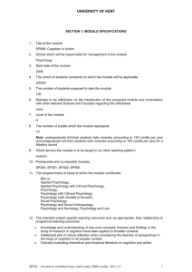 UNIVERSITY OF KENT SECTION 1: MODULE SPECIFICATIONS T