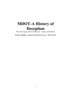 MDOT: A History of Deception by Royce Hignight