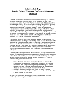 Faculty Code of Ethics