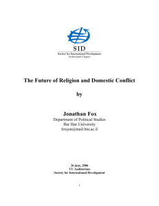 The Future of Religion and Domestic Conflict