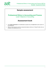 Professional Ethics sample assessment