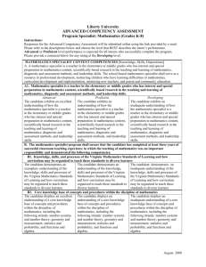 CONTENT AREAS ASSESSMENT