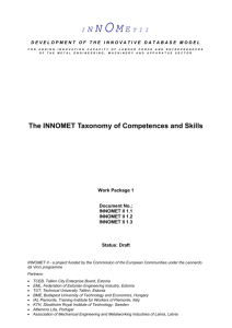 4 The INNOMET Taxonomy of Competences and Skills