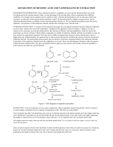 Extraction Of Benzoic Acid From Naphthalene