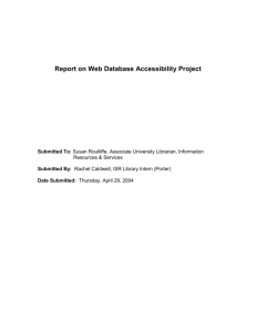 Database Accessibility – Final Report