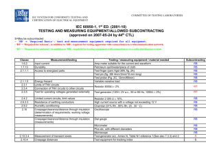 IEC 60950-1 Testing Equipment & Subcontracting