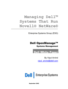 White Paper: Managing Dell Systems That Run Novell NetWare