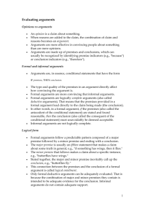 Chapter Four: Evaluating arguments