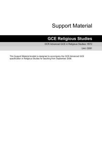 Philosophy of religion - Scheme of work and lesson plan