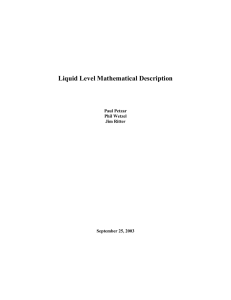 Liquid Level Mathematical Description