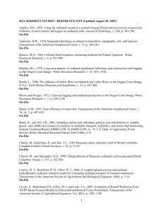 HJA Sediment Budget Reference List (Sept. 11, 2007)