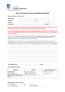 Special Consideration Form (pre-allocation)