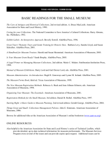Basic Readings for the Small Museum