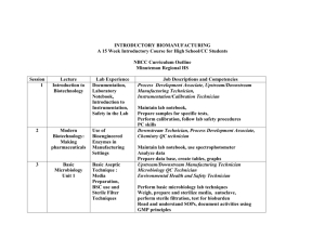 Biotechnology and Biomanufacturing