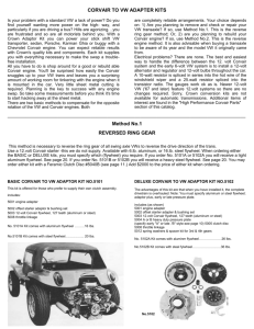 "Corvair To VW Adapter Kits" & "Method No. 1
