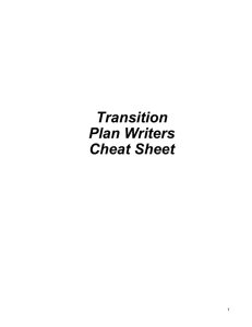 Transition Plan Writers Cheat Sheet