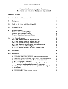 Outline for the Curriculum Proposal