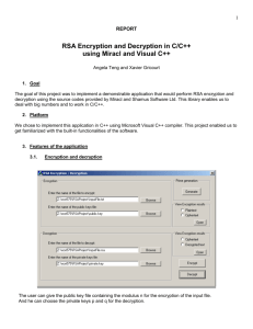 RSA Encryption and Decryption in C/C++ using Miracl