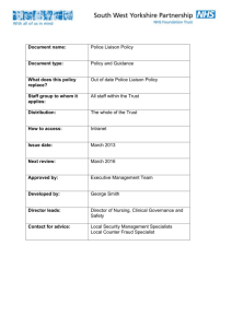 Police Liaison Policy - South West Yorkshire Partnership NHS