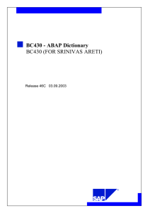 BC430 - ABAP Dictionary