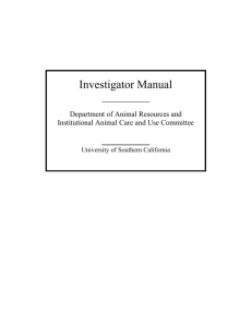 Investigator Manual 2011 - Institutional Animal Care and Use