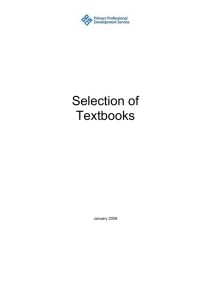 Selection of Textbooks