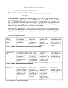 Rubric for Assessing Philosophical Essays