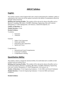 AMCAT Syllabus English: The module evaluates written English