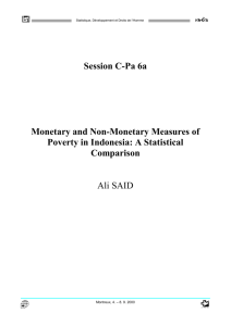 Monetary and non-monetary measures of poverty in Indonesia