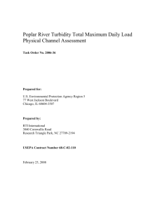 Poplar River Turbidity TMDL Quality Assurance Project Plan