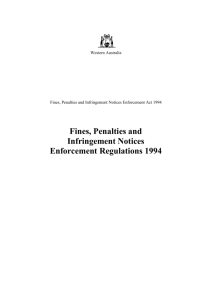 Fines, Penalties and Infringement Notices Enforcement Regulations
