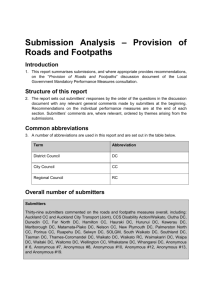 Roads and Footpaths submissions report