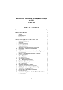 Relationships Amendment (Caring Relationships) Act 2009