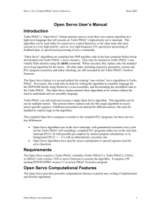 Open Servo User`s Manual (pdf)