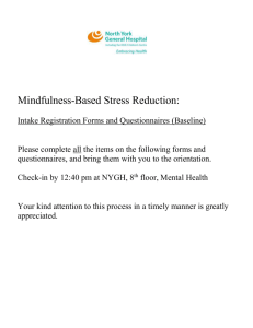 Mindfulness-Based Stress Reduction: Intake Registration Forms and